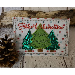 Stickdatei ITH - Postkarte Doodle Tannen